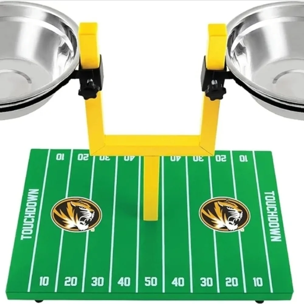 Pets First NCAA Goalpost Elevated Dog Feeder Stainless Steel & Adjustable Bowl